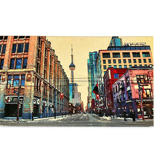 Winter evening in Toronto: John St & Queen St W