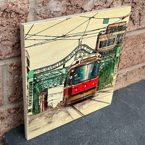 Alternative view of CLRV Streetcar Toronto Art – Riverside Bridge Wall Décor | Queen Street Viaduct